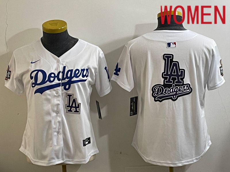 Women Los Angeles Dodgers Blank White Game 2024 Nike MLB Jersey style 112117